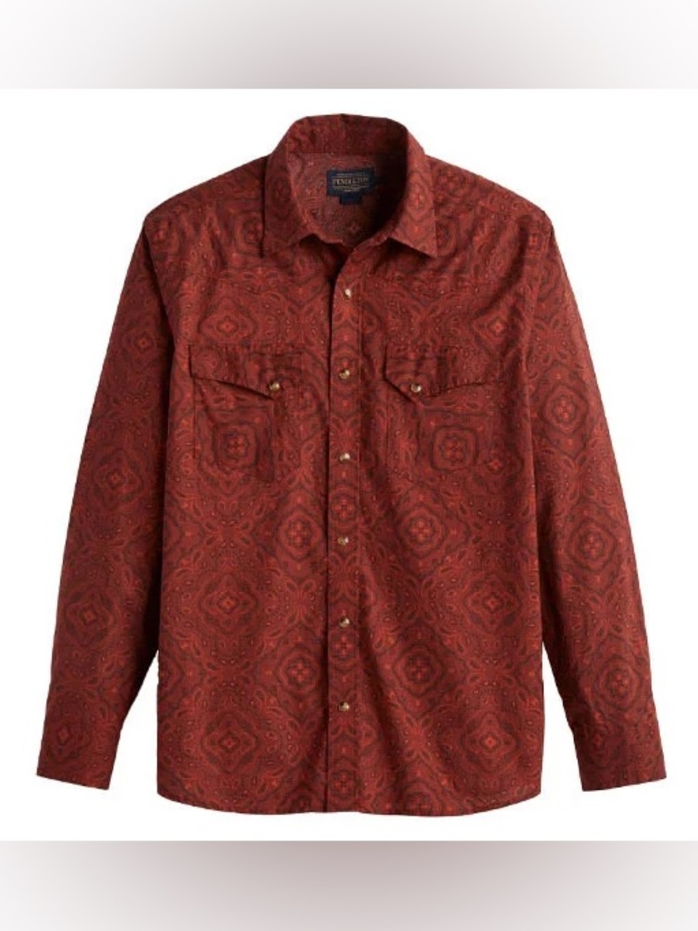 Pendleton men’s paisley burgundy button down shirt